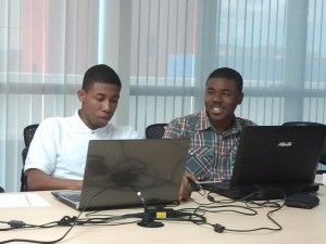 Young people moving forward at the Digital Jam 3.0 Caribbean Edition in Kingston earlier this year.