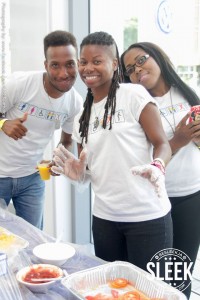 Sandwich-making J-FLAG volunteers pose for their picture at #HashtagLunchBag last weekend. 