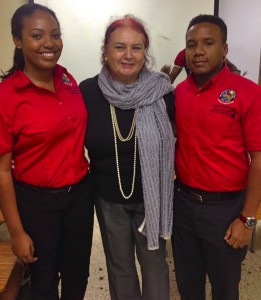 Here I am with two student representatives at the UWI Leads Student Leadership Conference.