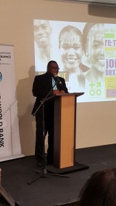 Youth Ambassador Jamar Howell speaks at the Next Genderation toolkit launch. He will be engaging unattached youth in Maxfield Park, Kingston on March 12. (Photo: Next GENDERation)