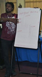 A trainee explains his concept of mentorship. (My photo)