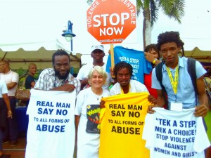 Life Yard members make a statement on gender-based violence (with Dr. Elizabeth Ward of the Violence Prevention Alliance in the middle). (Photo: Facebook)